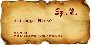 Szilágyi Mirkó névjegykártya