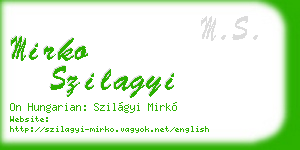 mirko szilagyi business card